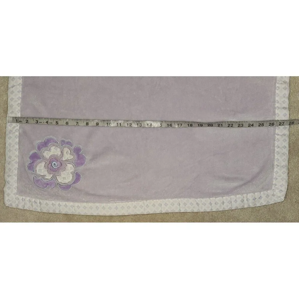 Kidsline by Dena Fleece Purple Flower Baby Blanket Diamond Trim 28